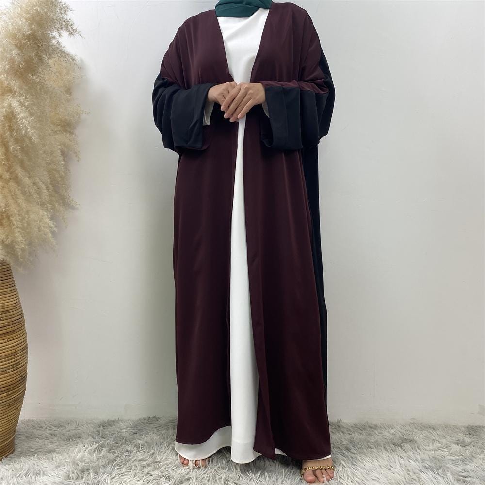 2 Colors Open Front Abaya