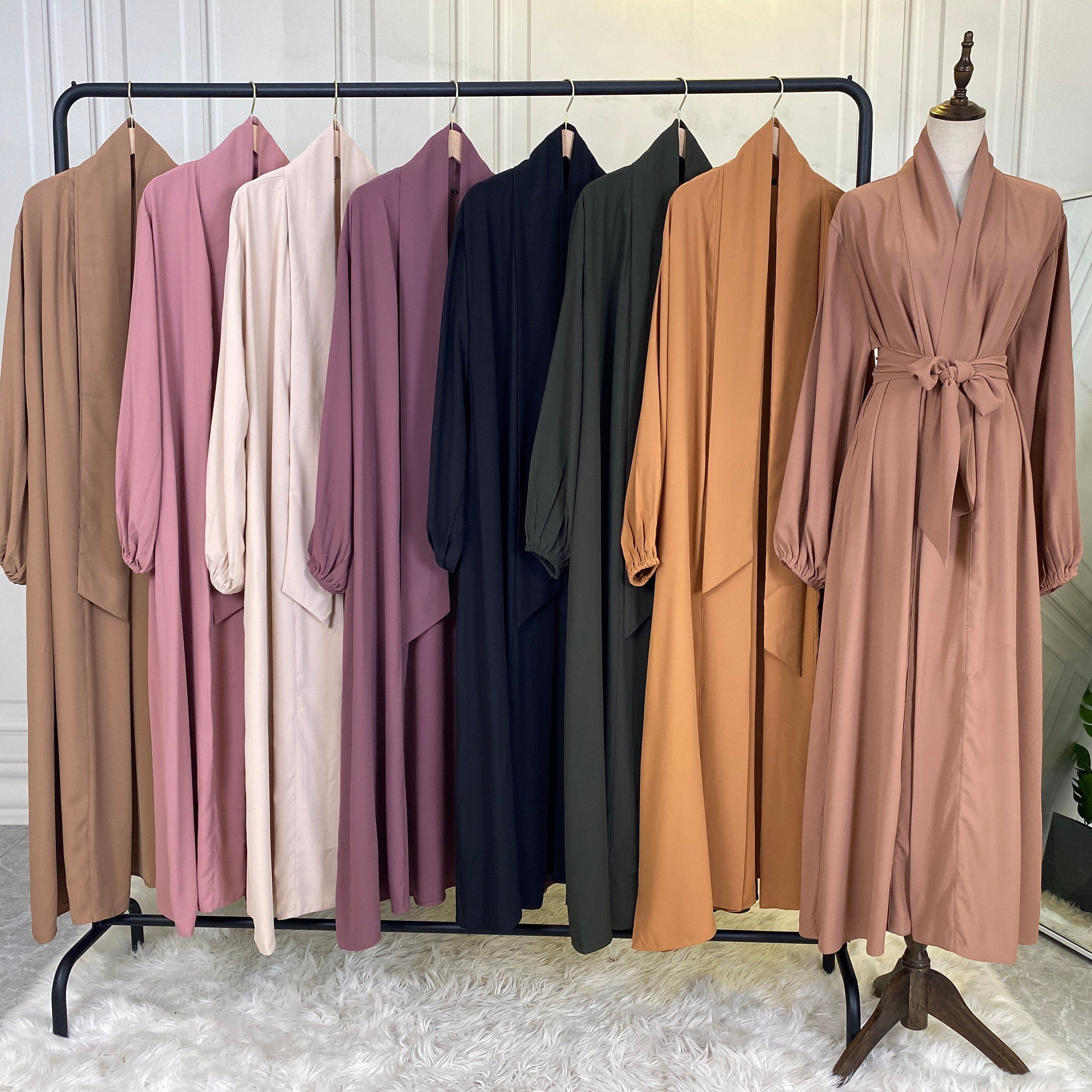 Plain abaya with belt