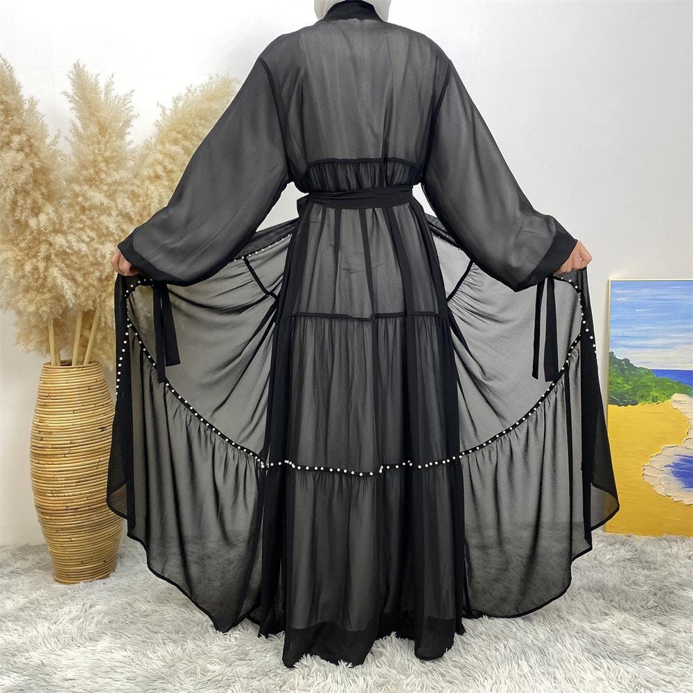 pearl chiffon abaya