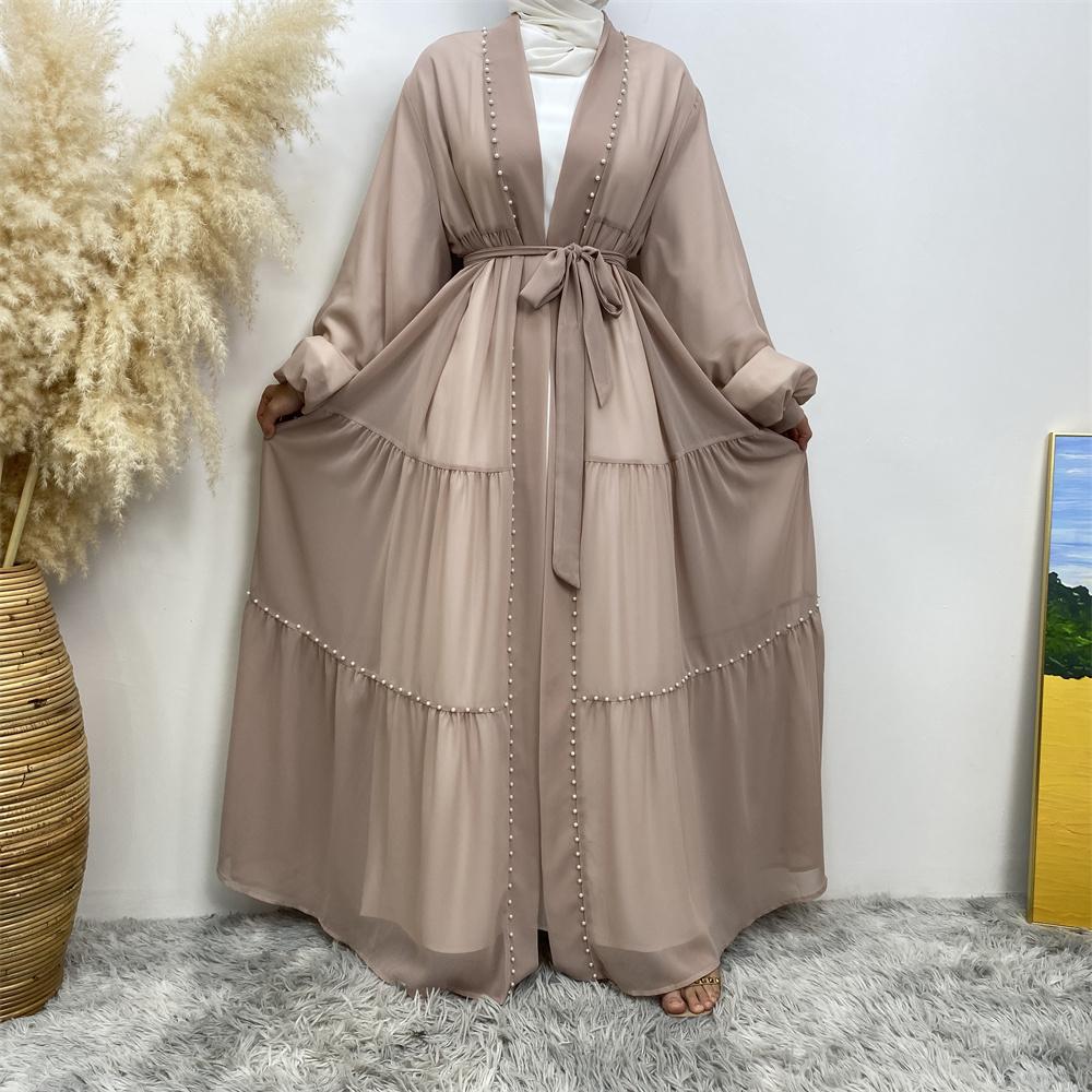 pearl chiffon abaya