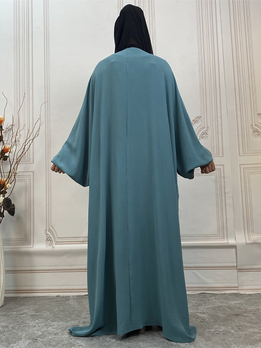 Three pieces wrap abaya dress- Canada hijab fashion Muslims - USA
