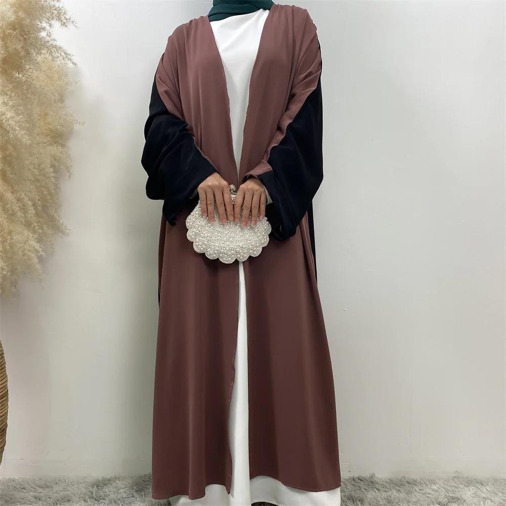 2 Colors Open Front Abaya