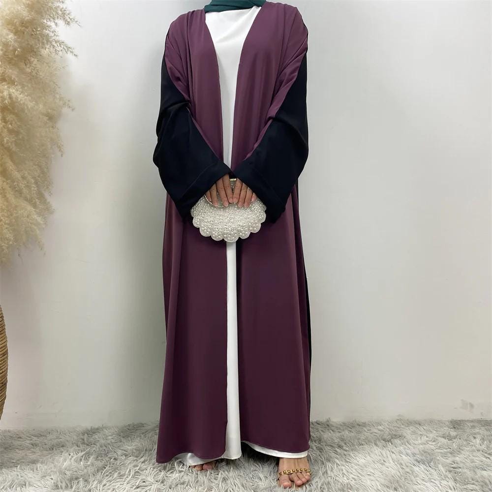 2 Colors Open Front Abaya