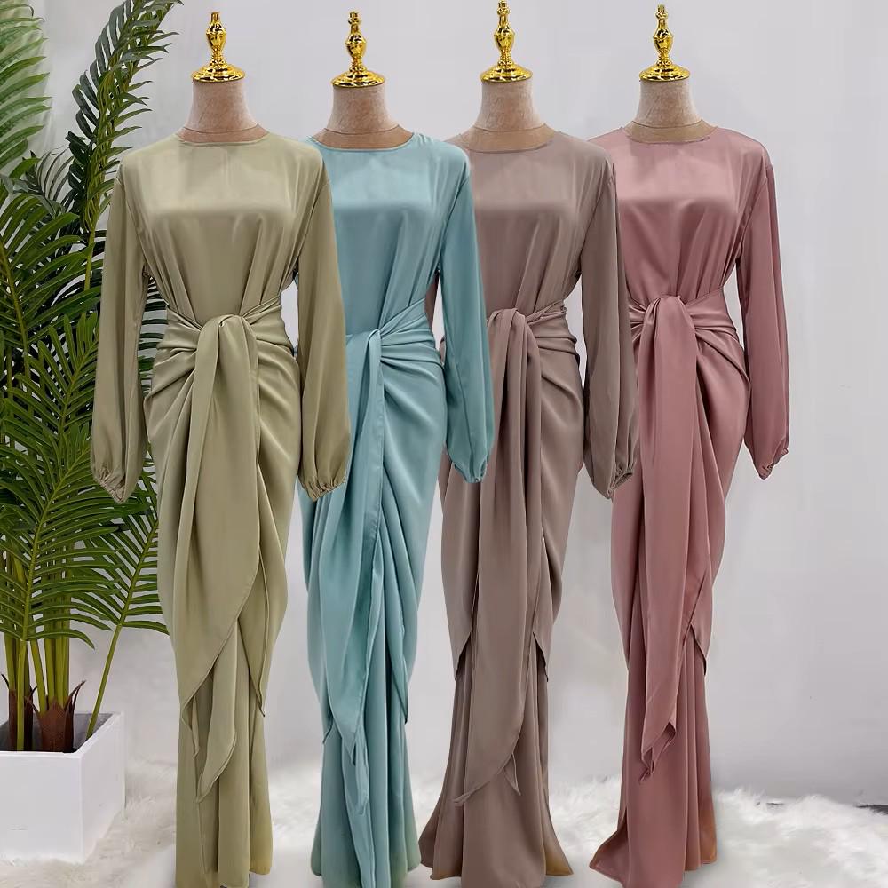 Elegant Wrap Evening Dress for Muslim Women