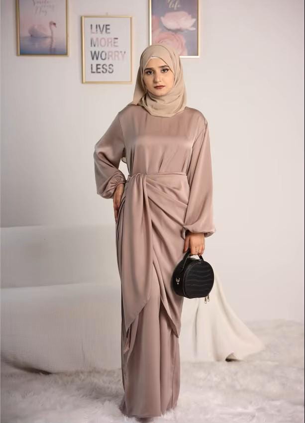 Elegant Wrap Evening Dress for Muslim Women