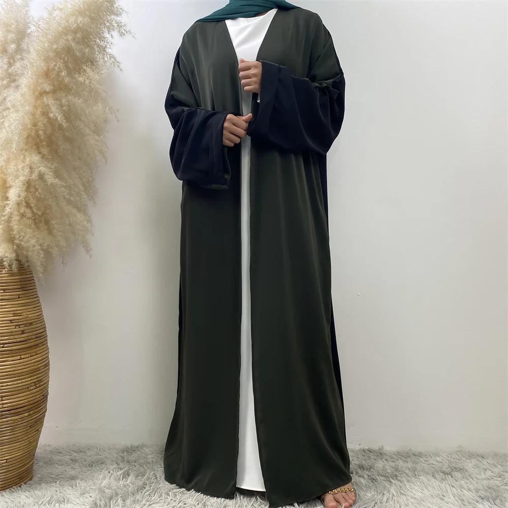 2 Colors Open Front Abaya