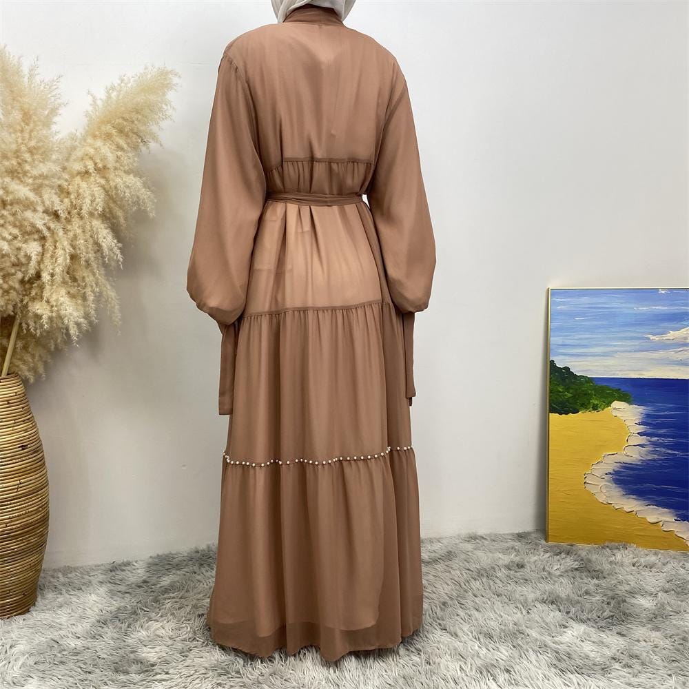 pearl chiffon abaya