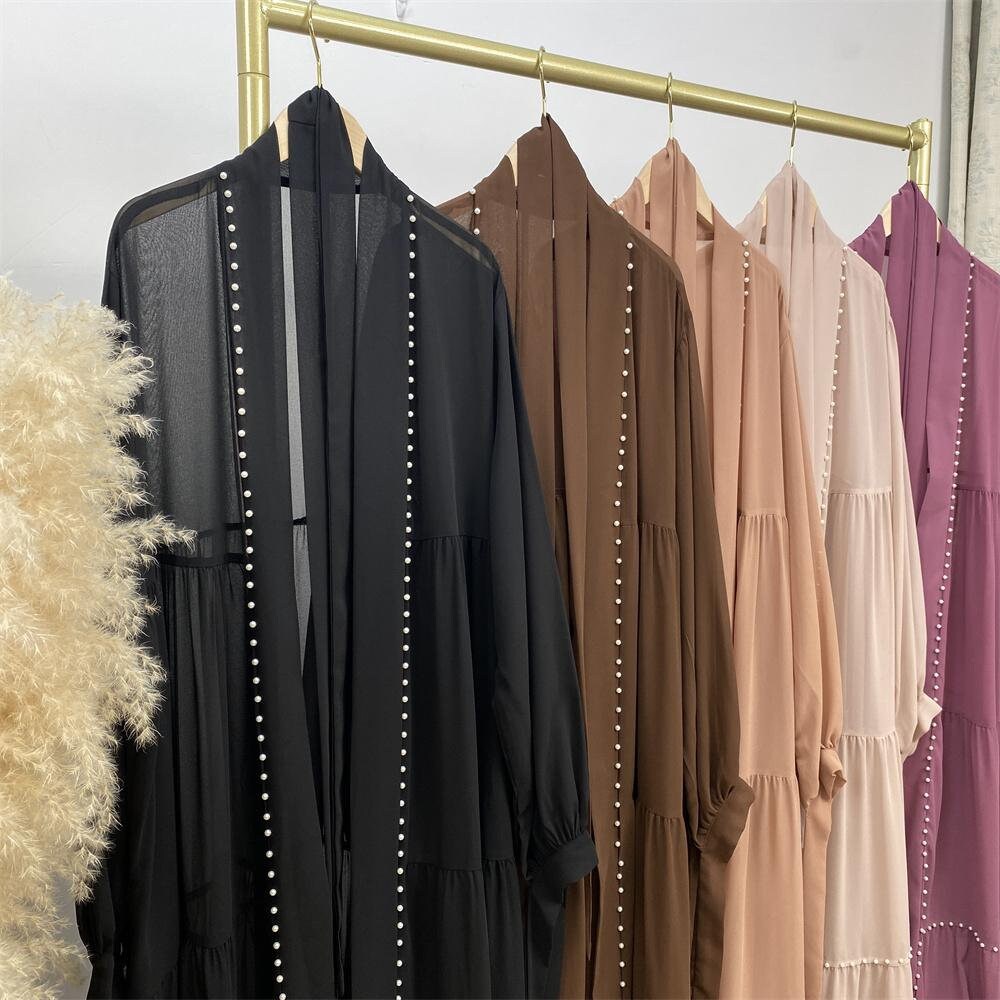 pearl chiffon abaya