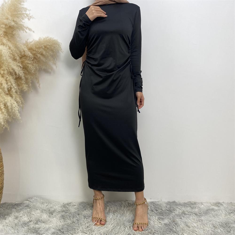 Basic cotton dress with side ribbons - Canada hijab fashion - USA Hijab Muslims