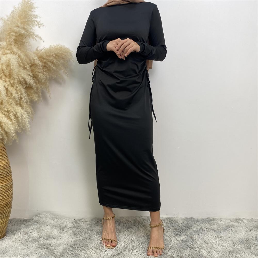 Basic cotton dress with side ribbons - Canada hijab fashion - USA Hijab Muslims