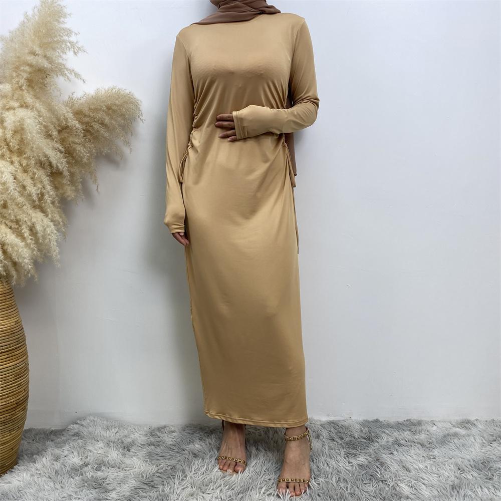 Basic cotton dress with side ribbons - Canada hijab fashion - USA Hijab Muslims