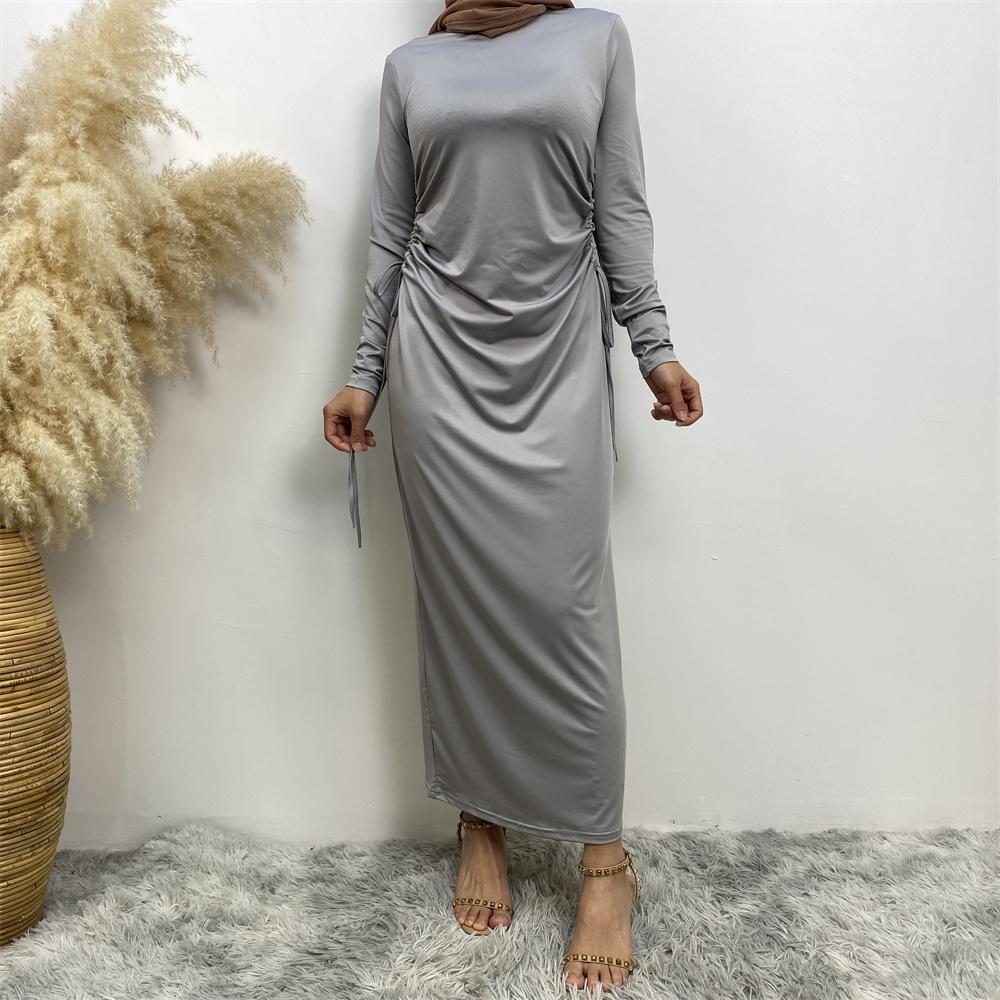 Basic cotton dress with side ribbons - Canada hijab fashion - USA Hijab Muslims