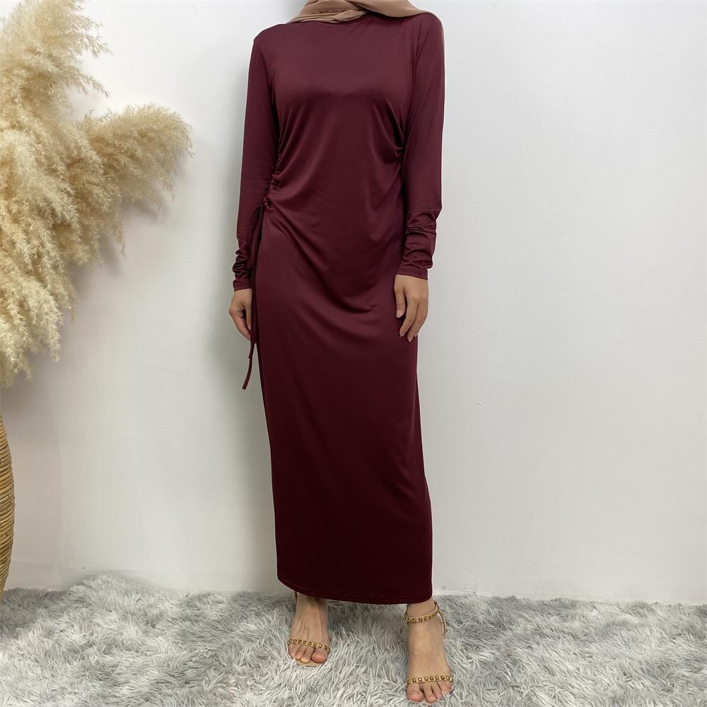 Basic cotton dress with side ribbons - Canada hijab fashion - USA Hijab Muslims