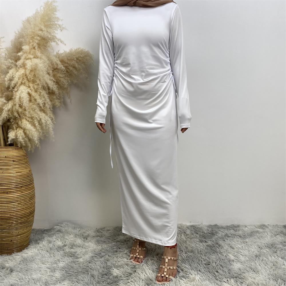 Basic cotton dress with side ribbons - Canada hijab fashion - USA Hijab Muslims