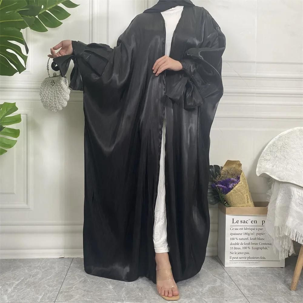 Cuffed bubble sleeves shinny abaya