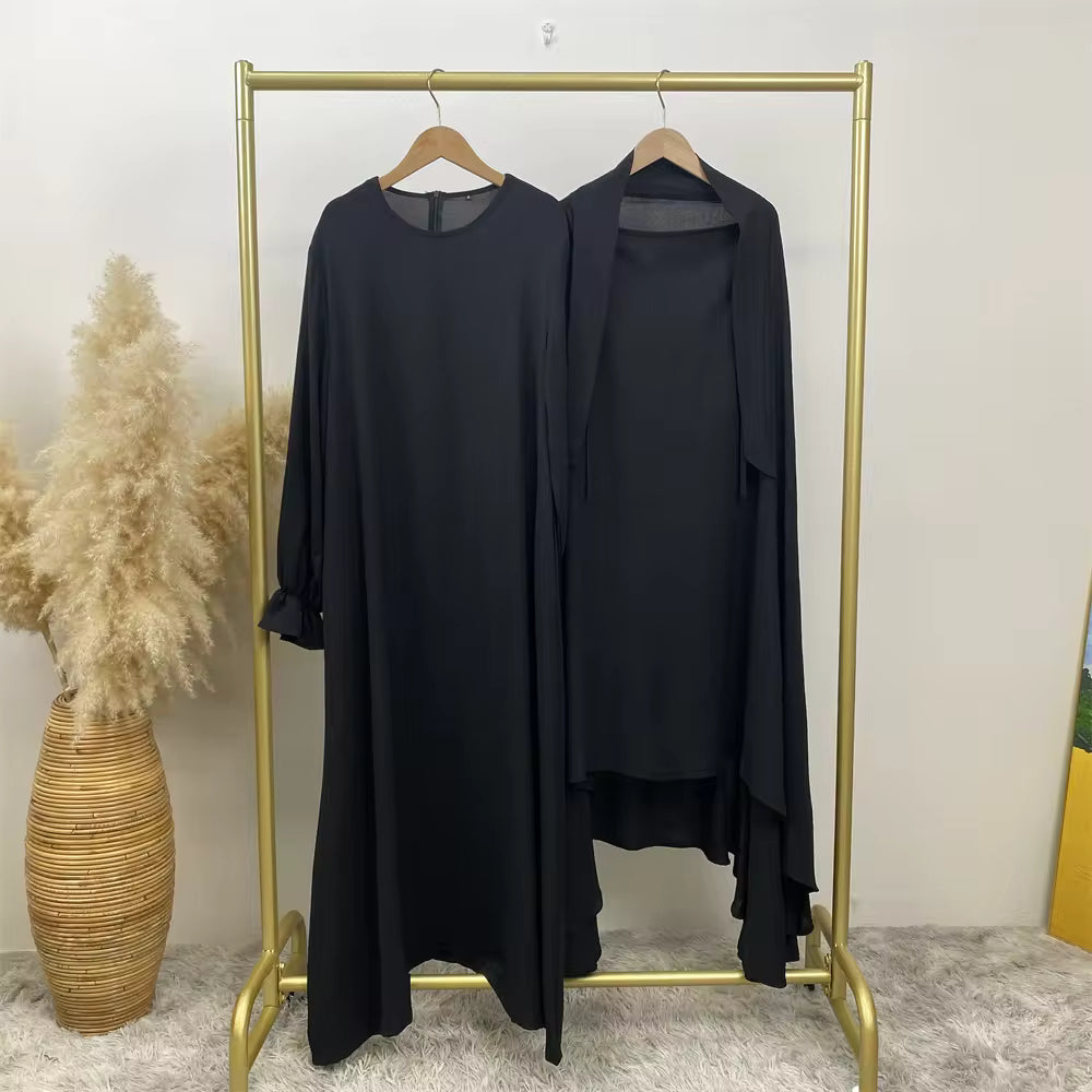 Khimar abaya 2 pieces set - black