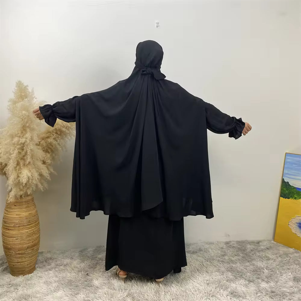 Khimar abaya 2 pieces set - black