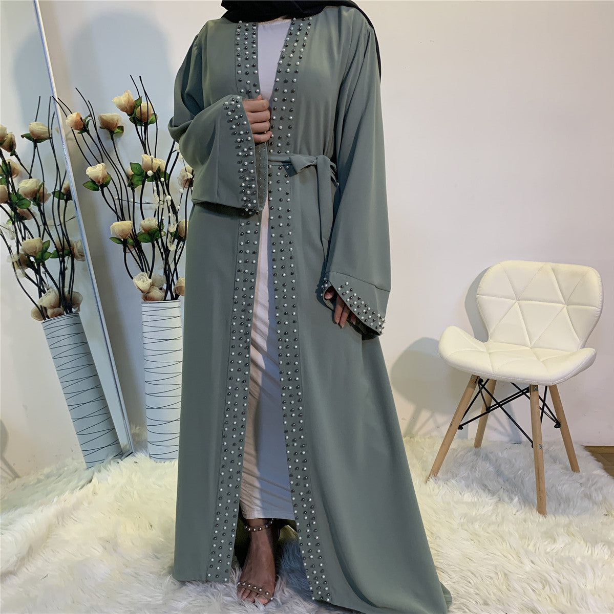 Pearl decorated abaya