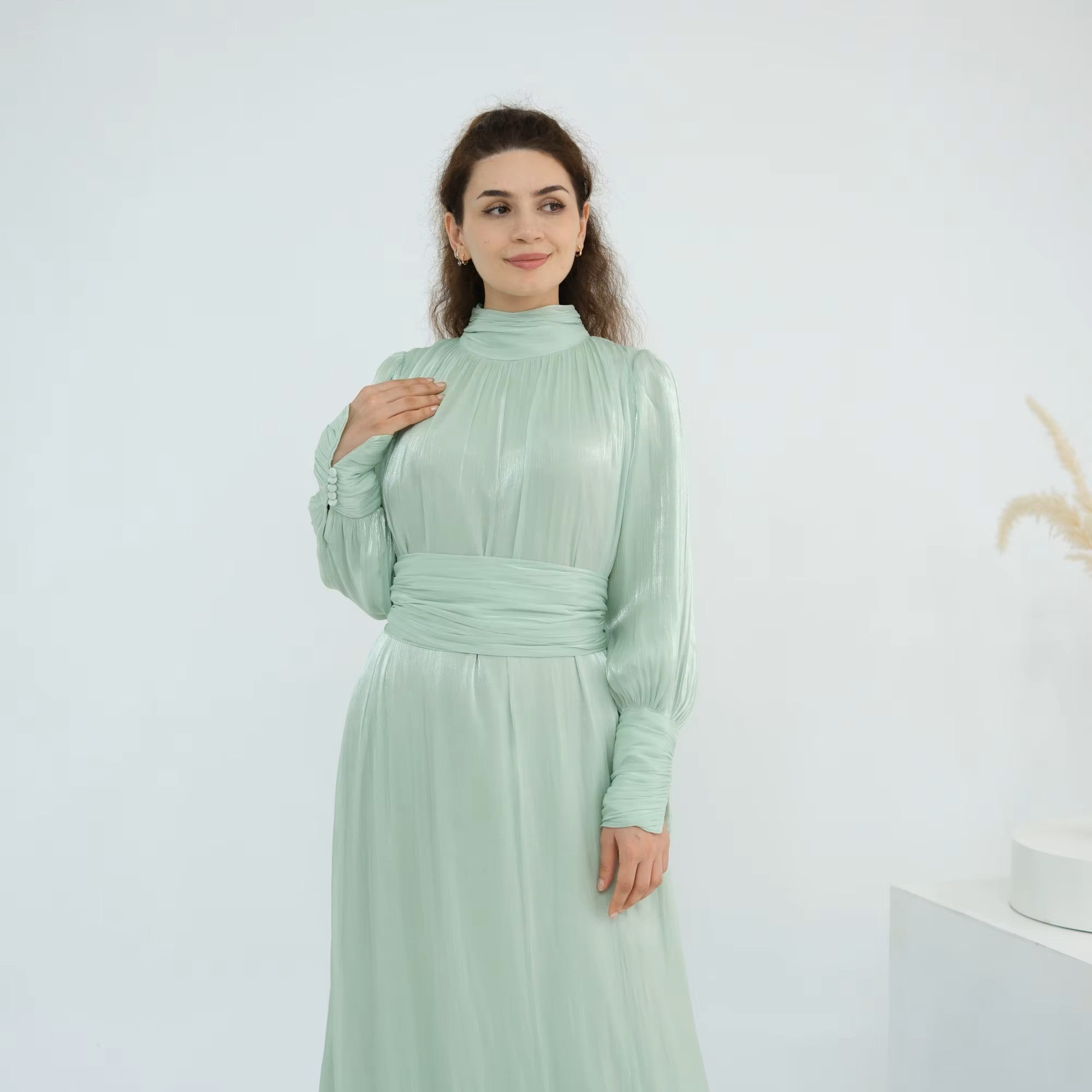 Women's Evening Elegant Dress , Shiny Modest Dresses