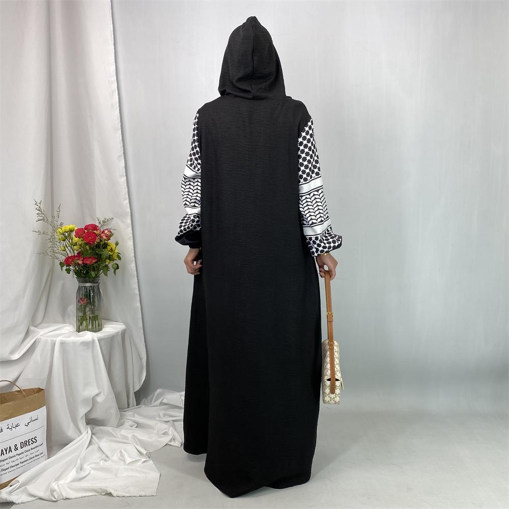 Palestine pattern hoodie hijab dress