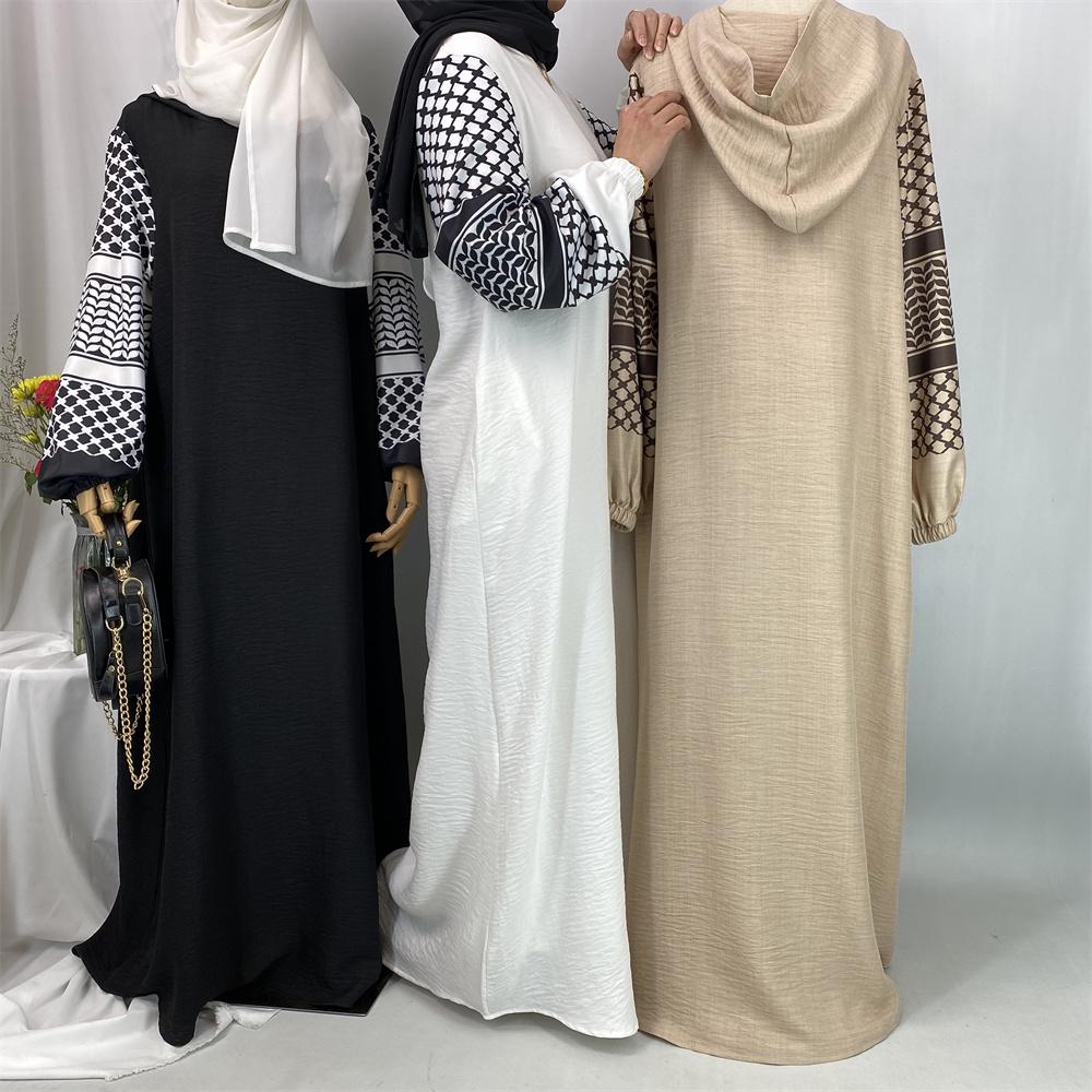 Palestine pattern hoodie hijab dress