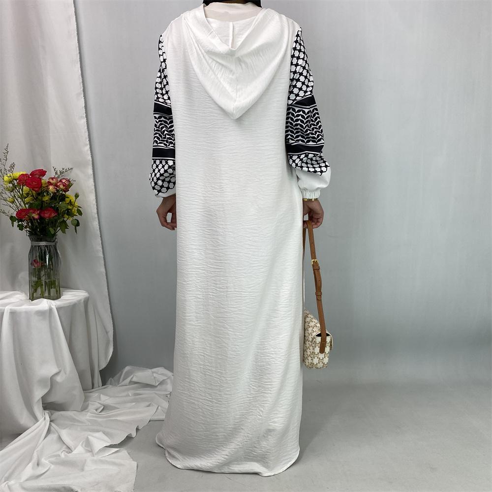 Palestine pattern hoodie hijab dress