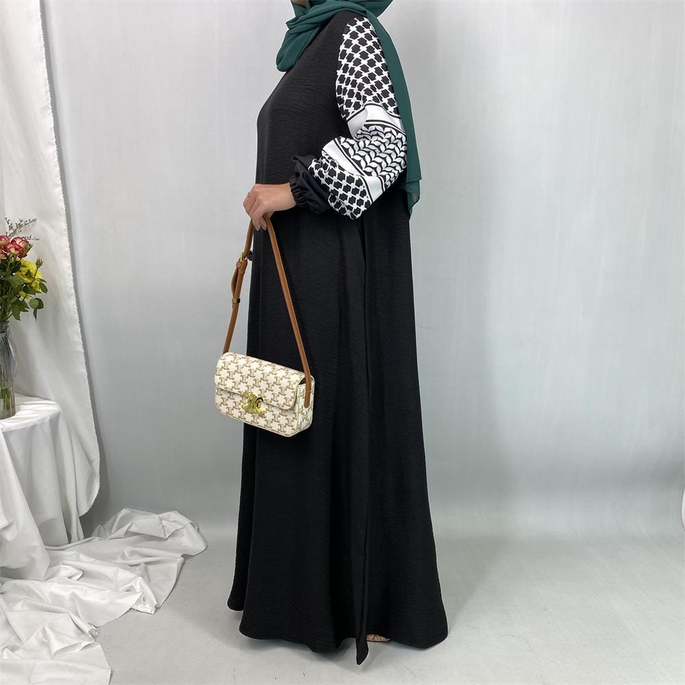 Palestine pattern hoodie hijab dress