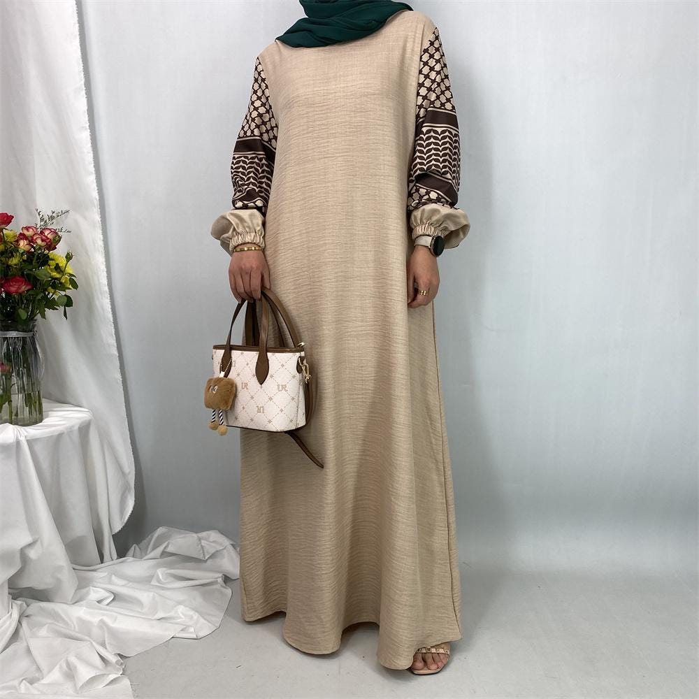 Palestine pattern hoodie hijab dress