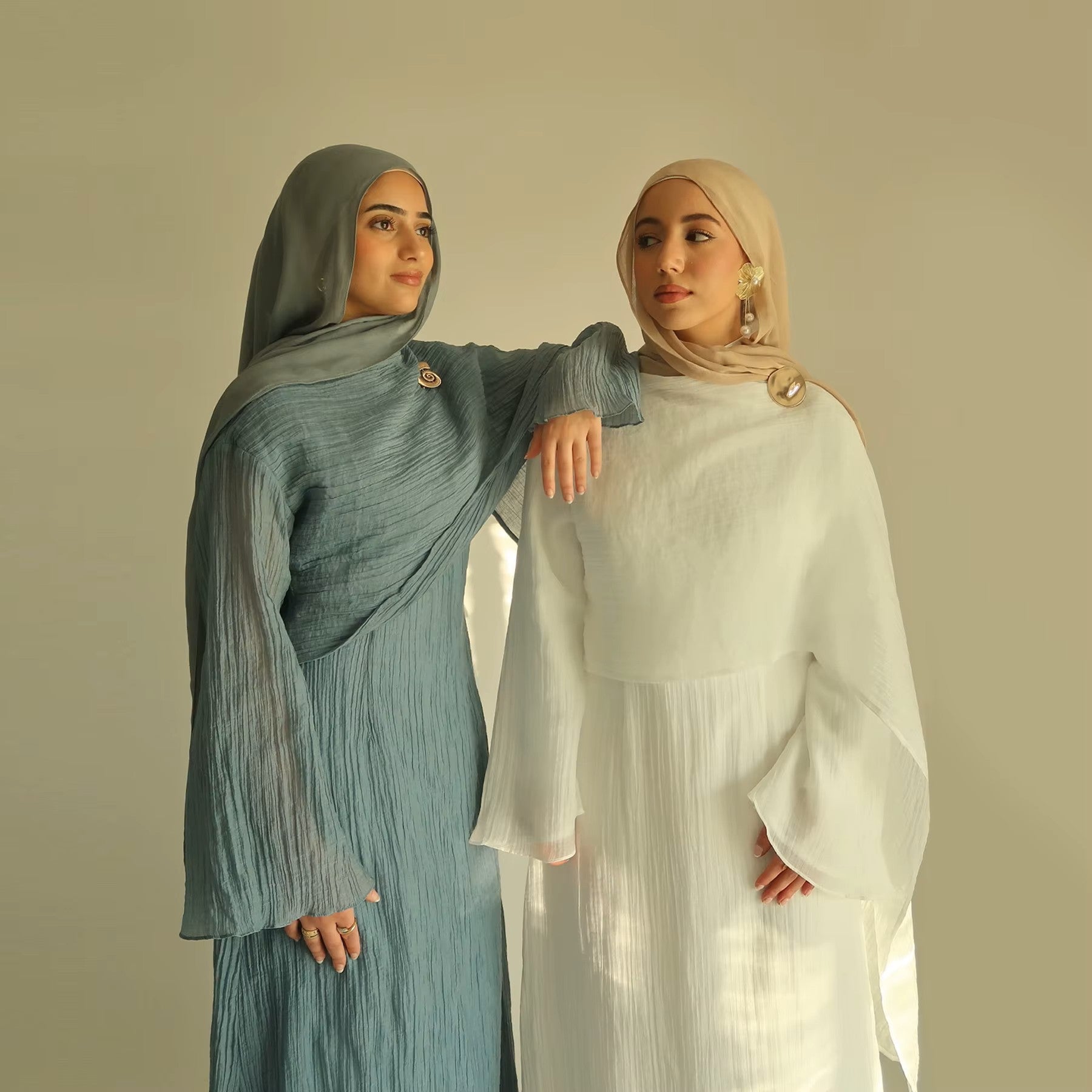 Pleated fabric Hijab dress with shawl gown - Canada Hijab - USA Hijab