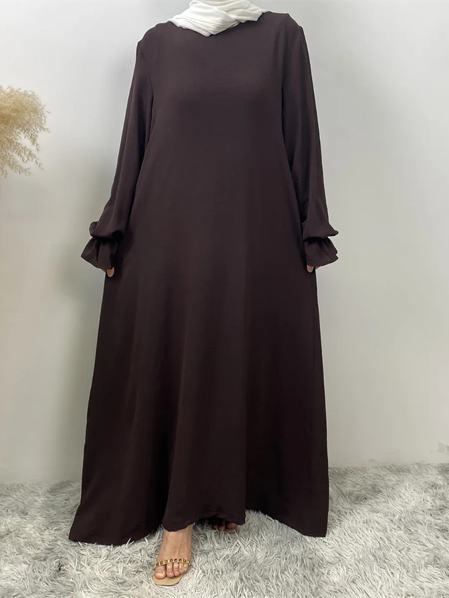 Plain dress long dress with pocket