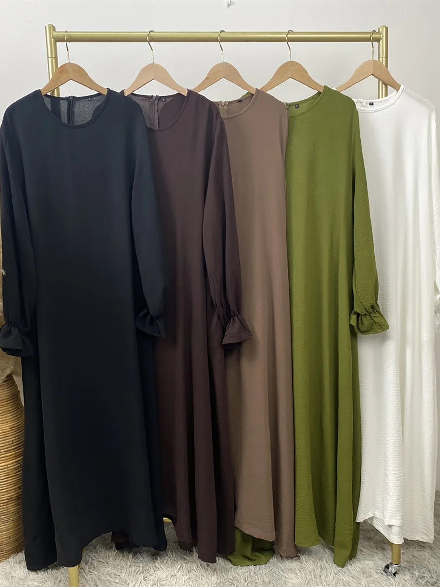 Plain dress long dress with pocket