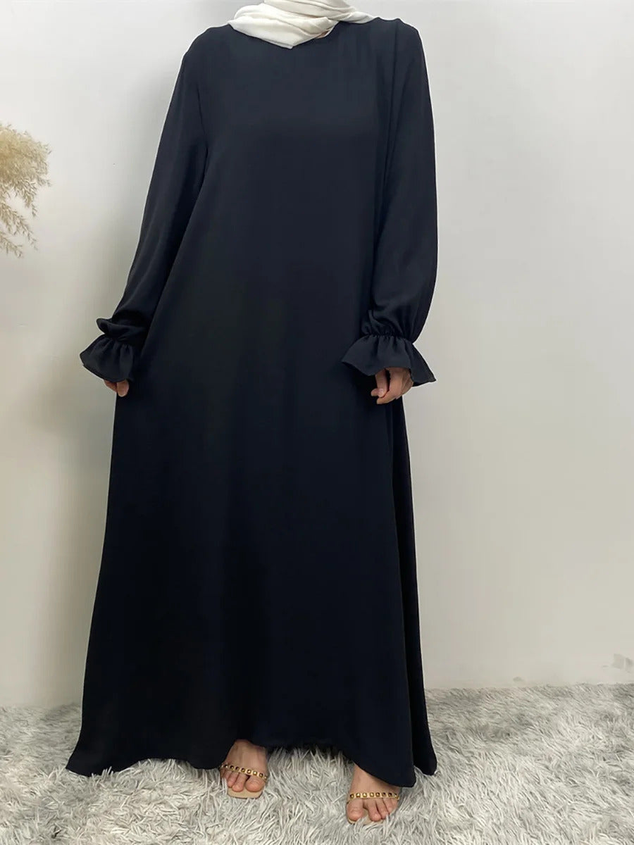 Plain dress long dress with pocket
