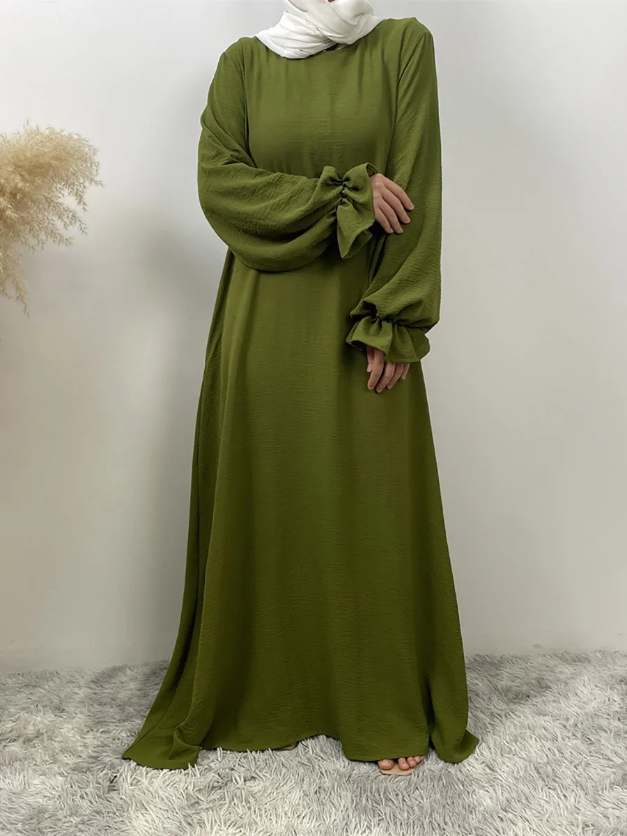 Plain dress long dress with pocket