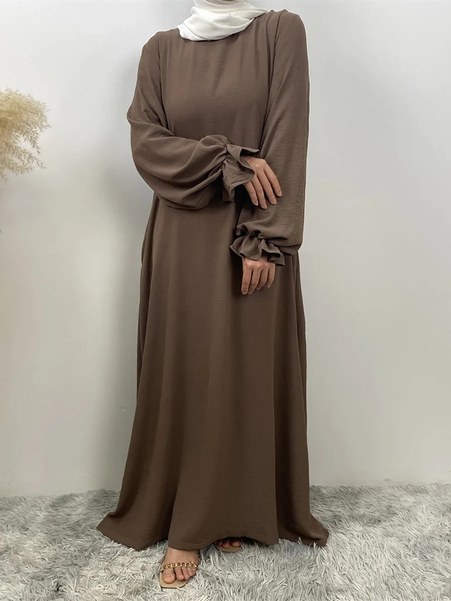 Plain dress long dress with pocket
