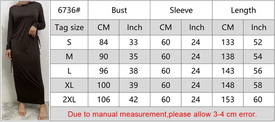 Basic cotton dress with side ribbons - Canada hijab fashion - USA Hijab Muslims