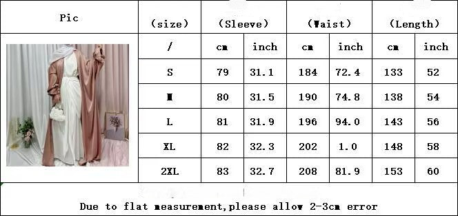 Cuffed bubble sleeves satin abaya
