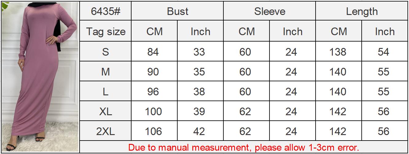 Jersey Inner Abaya long sleeve dress