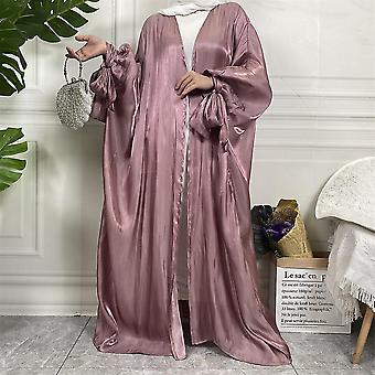 Cuffed bubble sleeves shinny abaya