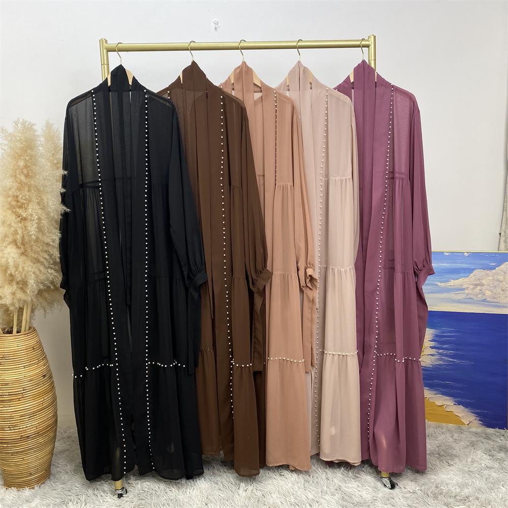 pearl chiffon abaya