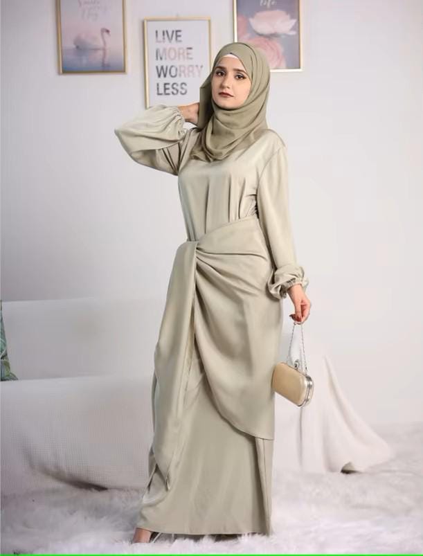 Elegant Wrap Evening Dress for Muslim Women