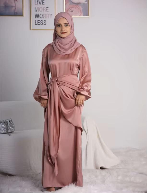 Elegant Wrap Evening Dress for Muslim Women