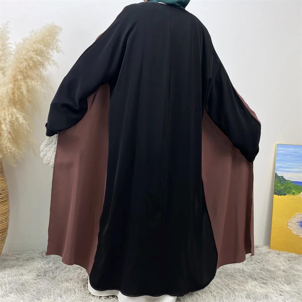 2 Colors Open Front Abaya