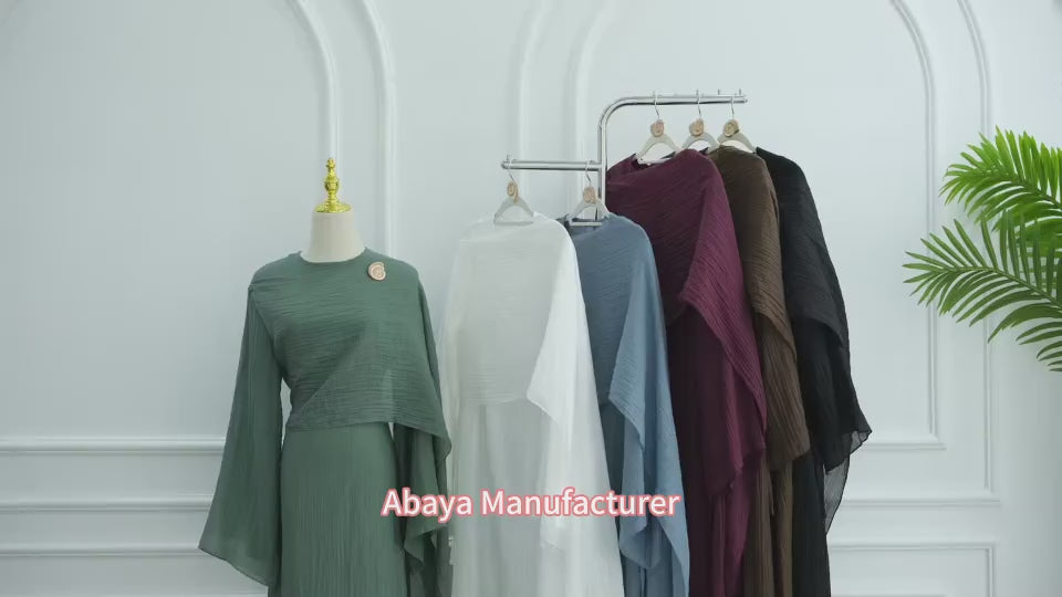 Pleated fabric Hijab dress with shawl gown - Canada Hijab - USA Hijab