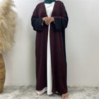 2 Colors Open Front Abaya