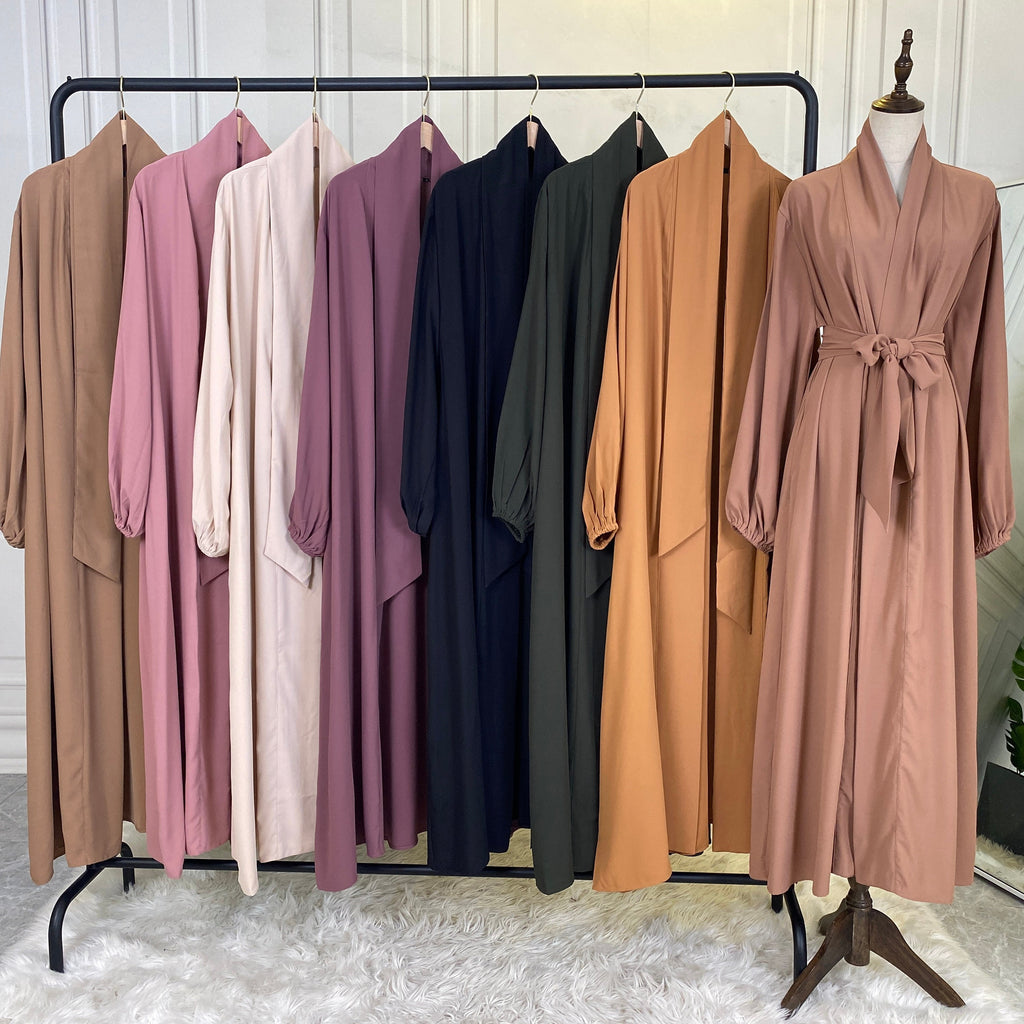Plain abaya with belt 
