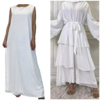 3-Piece Chiffon Layers, Inner Dress, and Coordinating Scarf