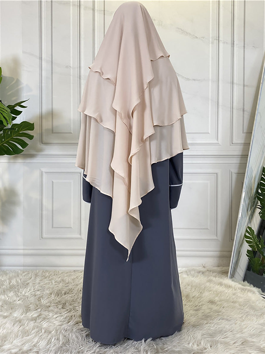 Three layers chiffon khimar hijab 