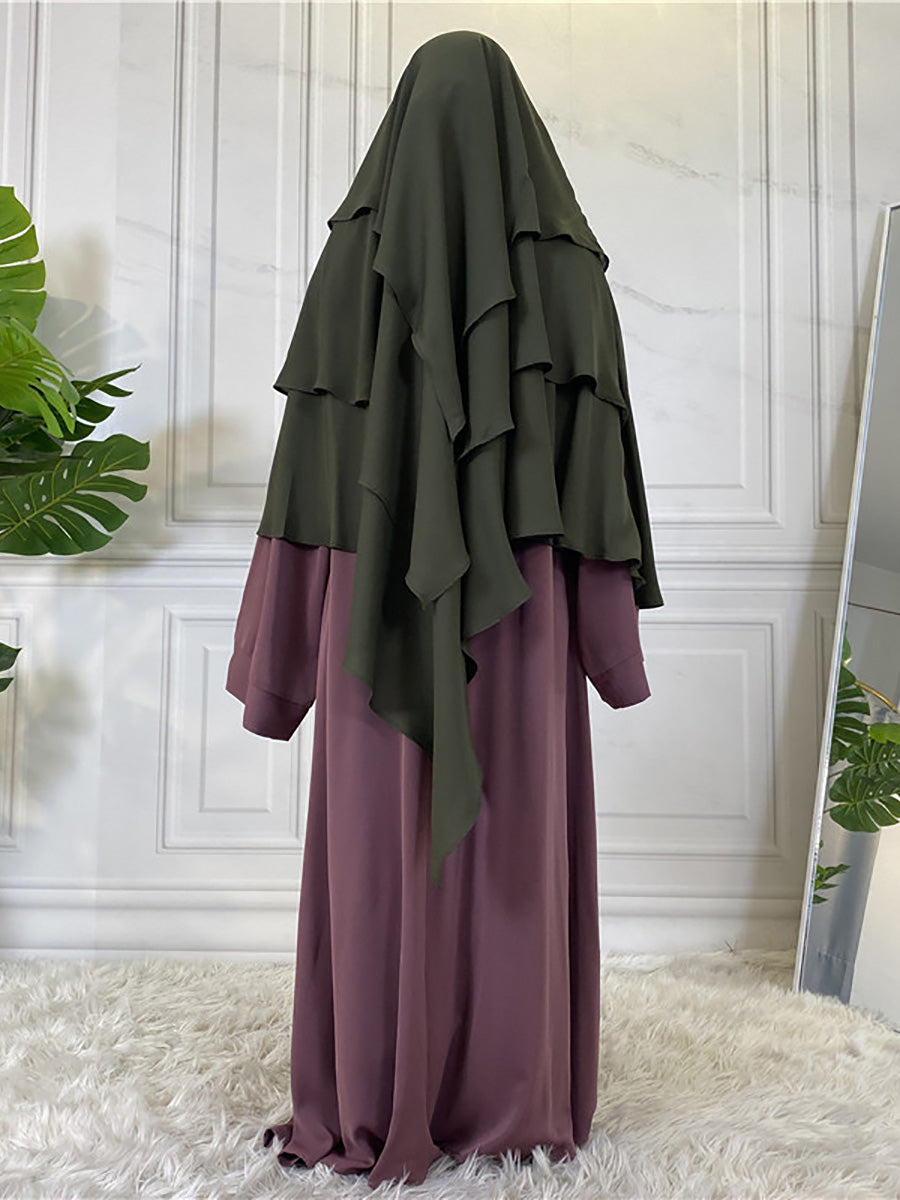 Three layers chiffon khimar hijab 