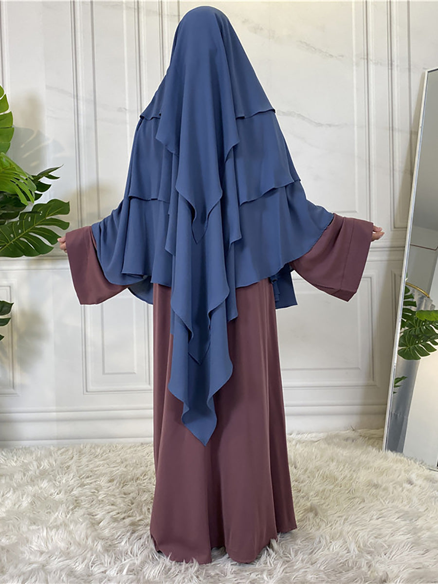 Three layers chiffon khimar hijab 