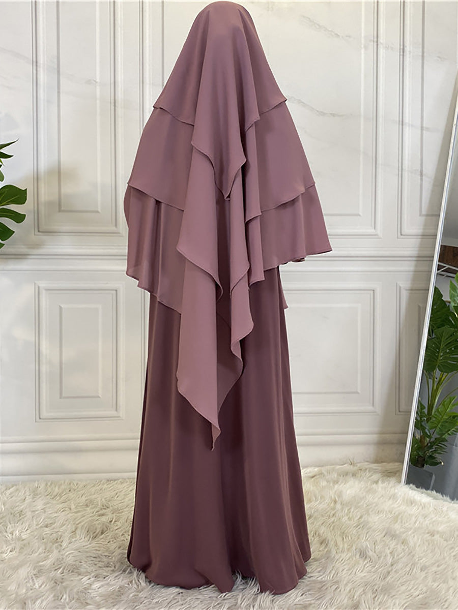 Three layers chiffon khimar hijab 